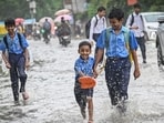 At around 9:15am, the IMD issued a red alert for the south-eastern region of the city. (HT photo)