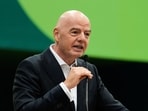 FIFA President Gianni Infantino makes comments.