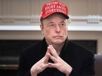 Elon Musk looks on during a Cabinet Meeting in the Cabinet Room of the White House March 24, 2025 in Washington, DC.