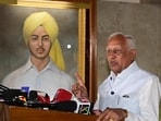 Goyal was speaking during the Zero Hour in the Punjab Vidhan Sabha after rebel Akali MLA Manpreet Singh Ayali cited media reports regarding the Bhakra Dam experiencing a tilt. (Ravi Kumar/HT)
