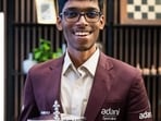 Praggnanandhaa with the winner’s trophy after winning the Saint Louis Rapid & Blitz. (Grand Chess Tour)