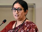 Smriti Irani spoke about motherhood at a recent event in Mumbai.(PTI File)
