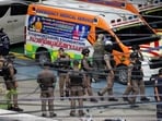 Thai police officers gather inside the compound of Debsirin Nonthaburi School, following a shooting incident at the school, in Bang Kruai district in Nonthaburi province.(REUTERS)