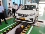 The facility, which became operational on Wednesday, is part of the Union Ministry of Road Transport and Highways’ mandate to replace manual vehicle fitness inspections with automated testing. (MAHENDRA KOLHE/HT PHOTO)