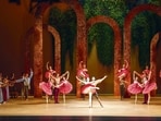 The revised La Bayadere (The Temple Dancer) features characters that feel authentic, mixed-race dancers, and backdrops that contain footage of real locations in Tamil Nadu. (Image courtesy Altin Kaftira)