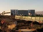 The Amazon data center under construction in Gilroy, Calif.
