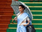 Bharatiya Janata Party MP Kangana Ranaut during the Monsoon Session amid rain, in New Delhi. (ANI Photo/Rahul Singh)
