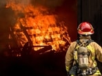 Fire in Wakefield, Massachusetts.