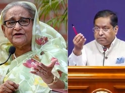 বাংলাদেশের প্রাক্তন প্রধানমন্ত্রী শেখ হাসিনার বক্তব্যে সমর্থন নেই ভারতের। (ফাইল ছবি, সৌজন্যে রয়টার্স এবং পিটিআই)