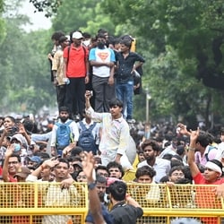 The CJP-led students' protest at Delhi's Jantar Mantar last month.