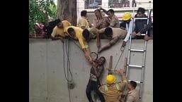Ghaziabad: 47-year-old man slips into 15-ft drain, rescued Ghaziabad: 47-year-old man slips into 15-ft drain, rescued