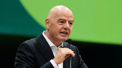 FIFA President Gianni Infantino makes comments. (AP Photo/Tony Gutierrez) FIFA President Gianni Infantino makes comments. (AP Photo/Tony Gutierrez)