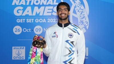 File image of national swimmer Srihari Nataraj who clocked 25.29 in the semi-final of 50m backstroke at the Commonwealth Games. (HT Archive) File image of national swimmer Srihari Nataraj who clocked 25.29 in the semi-final of 50m backstroke at the Commonwealth Games. (HT Archive)