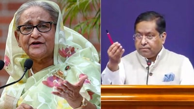 বাংলাদেশের প্রাক্তন প্রধানমন্ত্রী শেখ হাসিনার বক্তব্যে সমর্থন নেই ভারতের। (ফাইল ছবি, সৌজন্যে রয়টার্স এবং পিটিআই) বাংলাদেশের প্রাক্তন প্রধানমন্ত্রী শেখ হাসিনার বক্তব্যে সমর্থন নেই ভারতের। (ফাইল ছবি, সৌজন্যে রয়টার্স এবং পিটিআই)