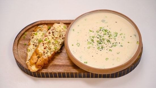 Kunal Kapur's potato soup and cheese toast recipes take approximately 40 minutes to prepare.