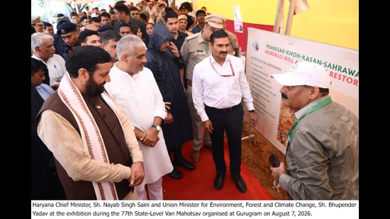Haryana has set a target of planting 1.4 crore saplings during the financial year 2026-27.r (HT PHOTO)