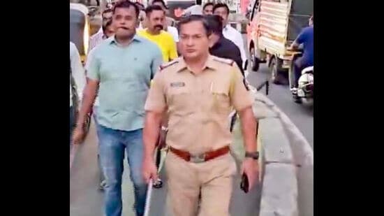Senior inspector Mansingh Patil of the Bharati Vidyapeeth Police Station was transferred to the special branch on Thursday. (HT PHOTO)