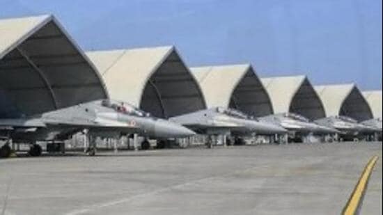The Lohegaon Air Force Station, which shares airspace with the civilian operations at Pune Airport, is surrounded by fast-growing residential and commercial neighbourhoods. (HT FILE)