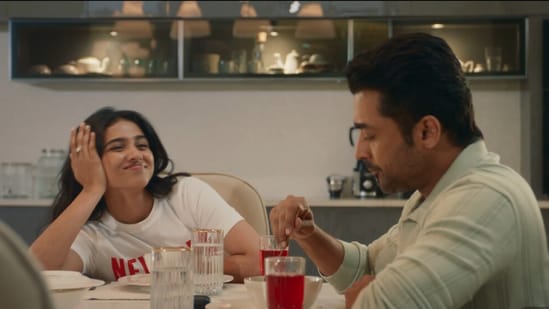 Vishwanath and Sons trailer: Mamitha Baiju and Suriya in a still from the film.