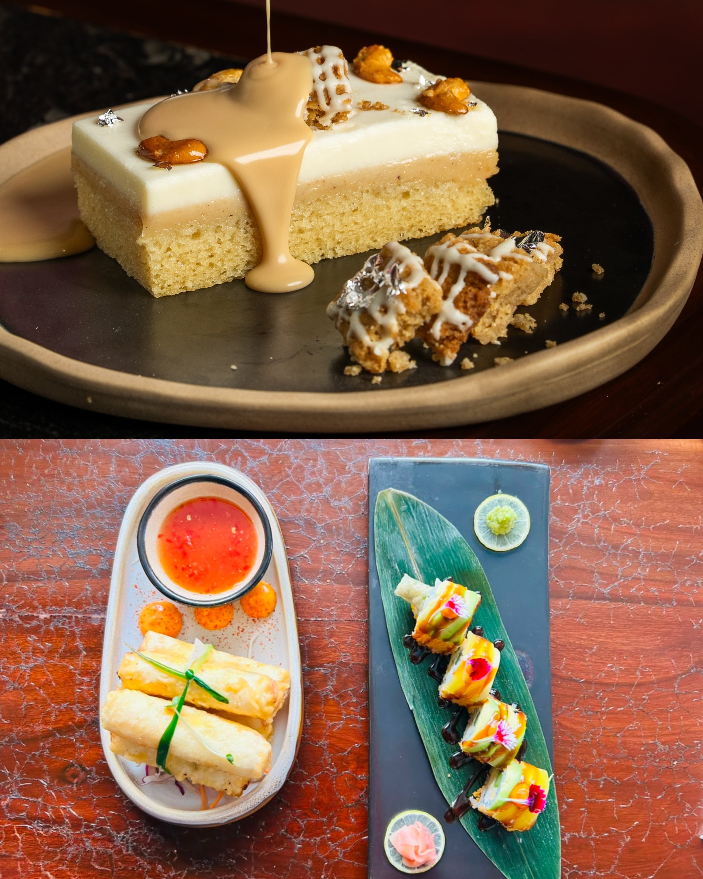 Italian-style cashew burfi opera with a rich pour, alongside crisp cream cheese cigars and fresh sushi rolls. Italian-style cashew burfi opera with a rich pour, alongside crisp cream cheese cigars and fresh sushi rolls.