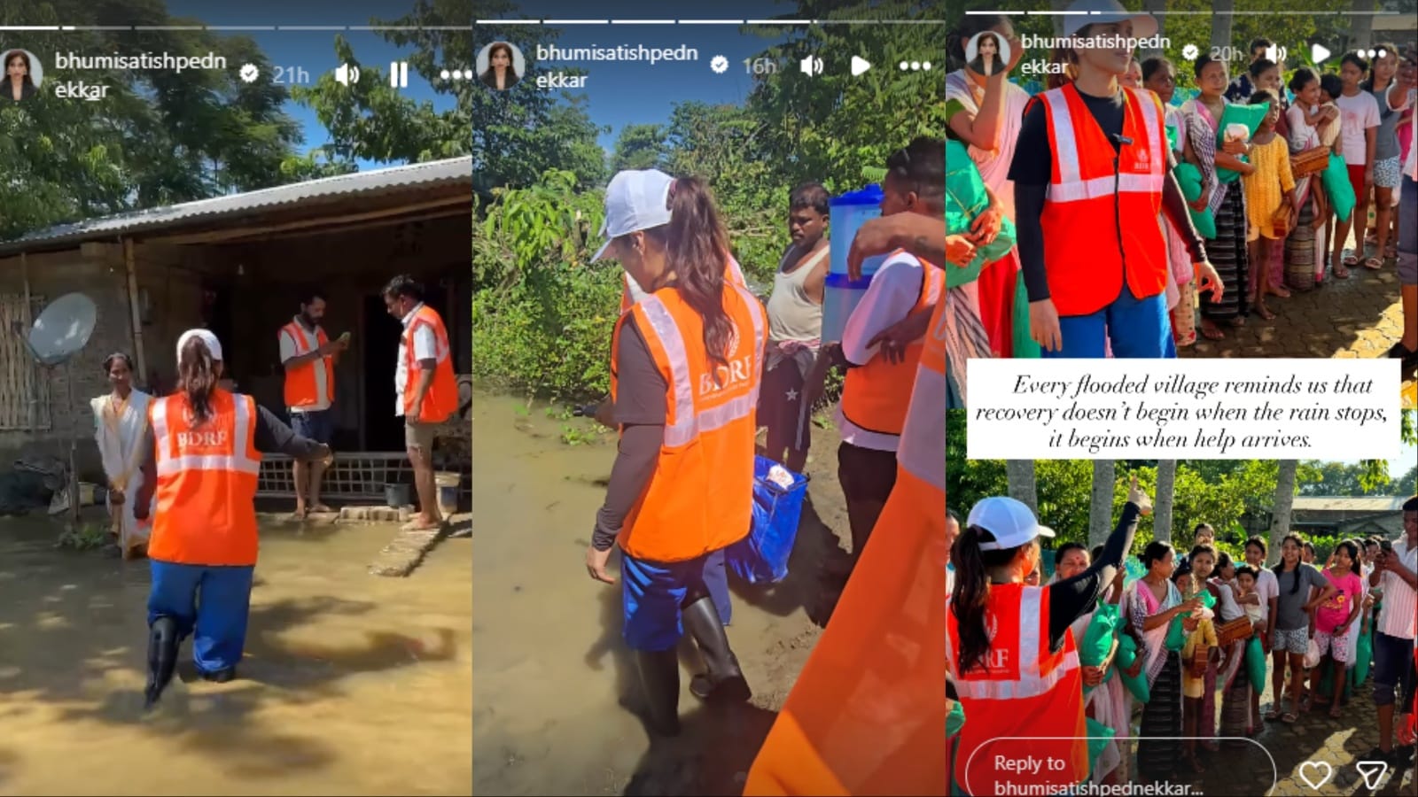 Bhumi Pednekar joins relief effort in Assam. Bhumi Pednekar joins relief effort in Assam.