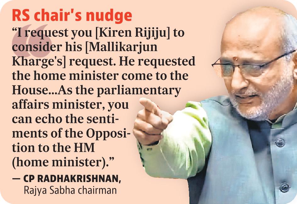 Radhakrishnan’s direction was preceded by a sharp exchange between Rijiju and Kharge.