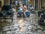 A waterlogged stretch at Azad Market on Friday. (RAJ K RAJ /HT PHOTO)