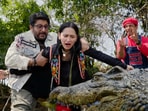 Sanjeeda Sheikh with Arshad Warsi and Jaaved Jaaferi in Dhamaal 4.