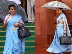 Kangana Ranaut's dramatic umbrella has grabbed attention on social media.