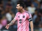 Lionel Messi #10 of Inter Miami CF reacts during the Leagues Cup Phase One match between Inter Miami CF and Atletico San Luis at Nu Stadium on August 05, 2026 in Miami, Florida. (Getty Images via AFP)