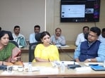 Minister of state Madhuri Misal on Friday directed PMC officials to expedite work on key infrastructure projects and address issues related to traffic congestion, potholes, encroachments and road restoration. (HT)
