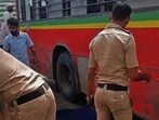 Mumbai, India - August -07, 2026: A 56-year-old Women was killed on the spot after being hit by a BEST bus near R mall junction Mulund check naka ,in Mumbai ,in Mumbai, India, on, Friday, August -07, 2026. ( photo by Praful Gangurde / Hindustan Times ) (Praful Gangurde)