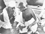 File photo of first Prime Minister of free India Jawaharlal Nehru and freedom fighter Mahatma Gandhi