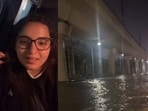 A Noida woman showed a waterlogged stretch in Sector 18 and sarcastically questioned the city’s development.