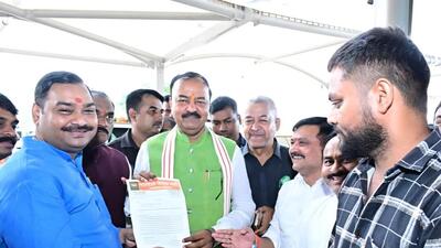 Deputy chief minister Keshav Prasad Maurya in Prayagraj on Saturday. (HT Photo) Deputy chief minister Keshav Prasad Maurya in Prayagraj on Saturday. (HT Photo)