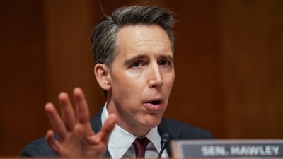 U.S. Senator Josh Hawley, who is married and has three kids, was accused of kissing a man. (REUTERS)