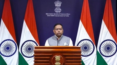 External affairs ministry spokesperson Randhir Jaiswal told a regular media briefing that the proposed changes to the FCRA are an internal legislative issue that can be decided only by India’s Parliament. (File Photo/PTI) External affairs ministry spokesperson Randhir Jaiswal told a regular media briefing that the proposed changes to the FCRA are an internal legislative issue that can be decided only by India’s Parliament. (File Photo/PTI)