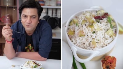 Kunal Kapur's raw mango pulao recipe takes only 15 minutes to prepare. (@chefkunal/Instagram) Kunal Kapur's raw mango pulao recipe takes only 15 minutes to prepare. (@chefkunal/Instagram)