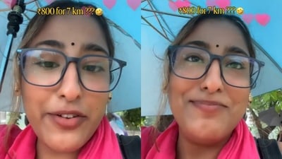 A Gurgaon woman was shocked when an auto driver allegedly demanded ₹800 to travel just 7 km in the rain. (Instagram/astha.goyal_27) A Gurgaon woman was shocked when an auto driver allegedly demanded ₹800 to travel just 7 km in the rain. (Instagram/astha.goyal_27)