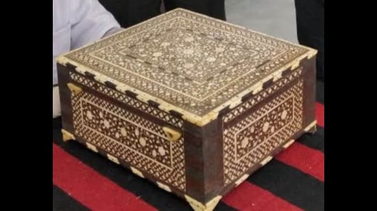 A jewellery box from the Darbhanga Raj treasure from 1900 and 1929 (HT Photo)