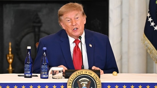 US President Donald Trump. The US Senate vote on the bill could expose India to higher tariffs over its purchases of Russian oil and other exports. (Bloomberg)