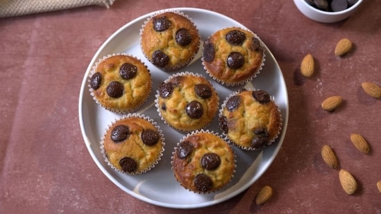 Sanjeev Kapoor's banana and chocolate chip muffins recipe takes approximately half an hour to make. 