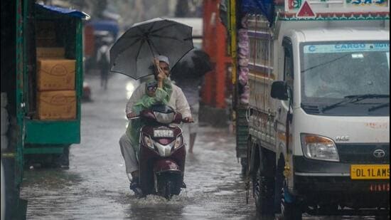 Delhi saw heavy rain overnight, with Najafgarh recording 57 mm.