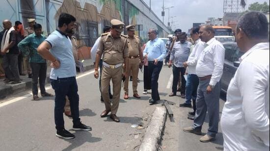 The exercise is part of a wider traffic-improvement plan for the Ayodhya Road corridor being undertaken in compliance with directions of the Allahabad high court. (HT)