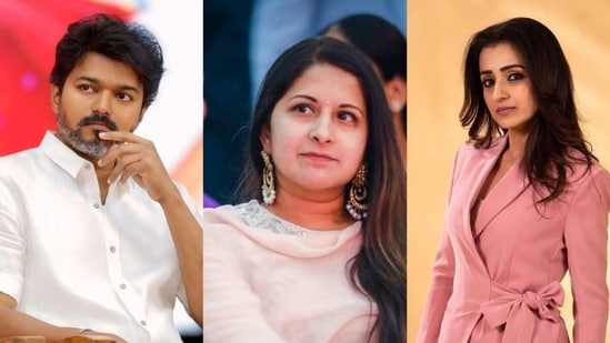 Vijay, Sangeetha and Trisha