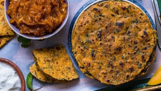 Chef Sanjyot Keer's methi thepla + instant mango chunda = Gujarati comfort on a plate. (YouTube/ Your Food Lab)