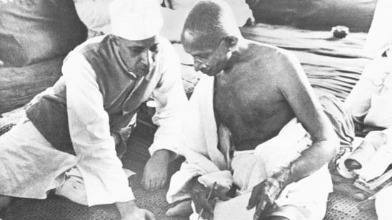 File photo of first Prime Minister of free India Jawaharlal Nehru and freedom fighter Mahatma Gandhi