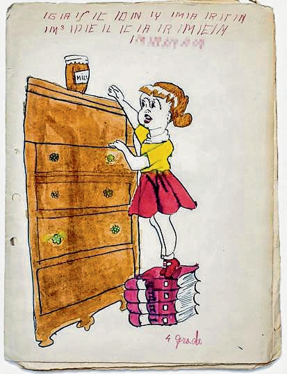 A homemade exercise book belonging to a girl in elementary school in Spain, in the early 1950s. (Museum of Children’s Books) A homemade exercise book belonging to a girl in elementary school in Spain, in the early 1950s. (Museum of Children’s Books)
