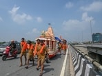 Monitoring along the Bareilly-Bahedi route and other major Kanwar routes has been increased.(HT Photo/ Parveen Kumar/ Representational)