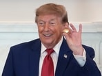 President Trump's fuller-looking hair sparked viral reactions online.(AP)
